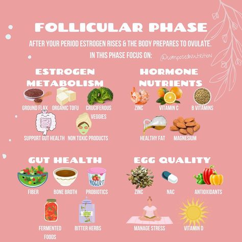 Vegan Menstrual Phase Meals, Follicular Phase Vitamins, Follicular Phase Shopping List, Follicular Phase Skincare, Follicular Phase Herbs, Follicular Phase Meal Prep, Follicular Phase Tea, Follicular Phase Foods Recipes, Follicular Phase Workout