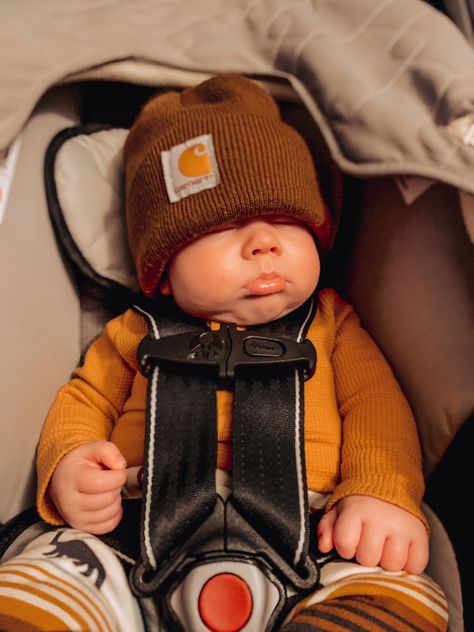 Baby Boy Carhartt Outfits, Carhartt Beanie Outfit, Carhartt Baby Boy, Country Babies, Beanie Hairstyles, Fall Baby Pictures, Beanie Outfit, Carhartt Beanie, Dream Future