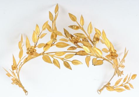 Golden Tiara, Golden Wedding Anniversary, Golden Wedding, Wearable Technology, Hair Ornaments, Wedding Anniversary, Tiara, 19th Century, Art Nouveau