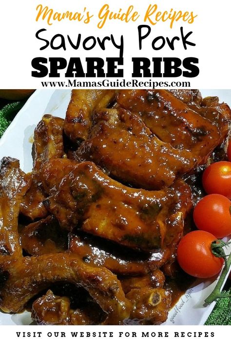 Savory Pork Spare Ribs Asian Ribs, Pork Spare Ribs Recipe, Spareribs Recipe, Pork Spareribs, Pinoy Recipes, Pork Spare Ribs, Food Platter, Baked Ribs, Pork Rib Recipes