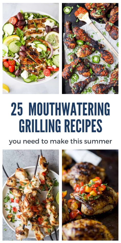 Looking for some delicious and healthy grilled chicken recipes? Save these 25 Irresistible Grilled Chicken Recipes! From flavorful wraps and sandwiches to refreshing salads and kabobs, each dish is sure to satisfy your cravings and nourish your body. These recipes are easy to make and perfect for summer cookouts, family dinners, or meal prep. So fire up the grill and get ready to eat like royalty with these irresistible grilled chicken recipes! Healthy Smoked Chicken Recipes, Grilled Meals Ideas, Grilled Chicken Meal Prep, Summer Grilled Chicken, Wraps And Sandwiches, Grilled Meals, Healthy Grilled Chicken Recipes, Grilled Peppers And Onions, Refreshing Salads