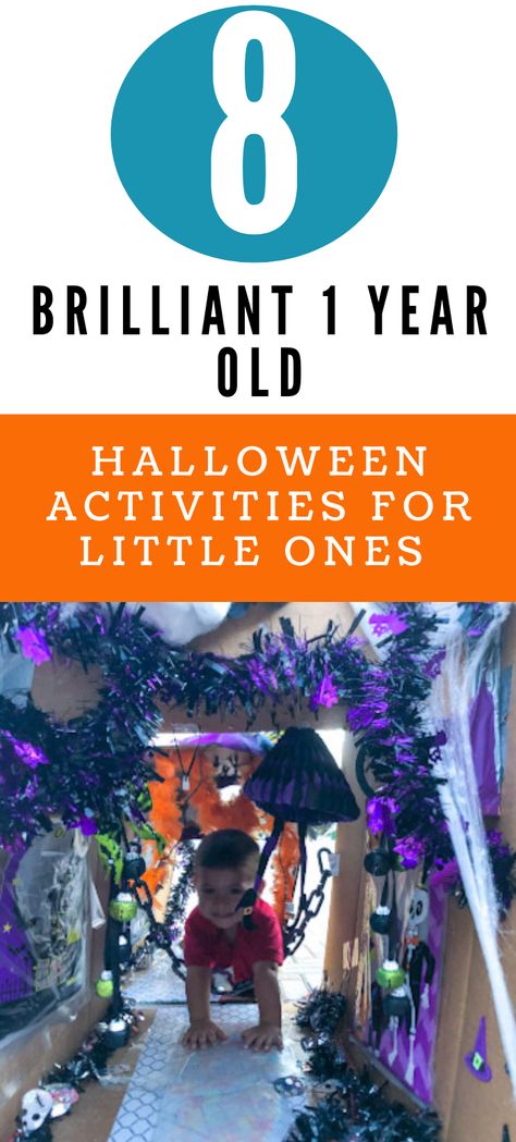 Halloween Toddler Activities Under 2, Halloween For Babies Activities, Halloween Babies Activities, Halloween For One Year Old, Halloween Party Activities For Toddlers, Halloween Ideas For Toddlers Activities, Toddler Halloween Projects, Toddler Halloween Activity, Halloween Learning Activities Toddlers