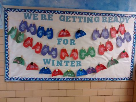 Winter Hat Bulletin Board, The Mitten Bulletin Board, Mitten Bulletin Board Ideas, Christmas Sweater Bulletin Board, Prek Winter Bulletin Board, Mittens Bulletin Board, There’s Snow Place Like Bulletin Board, December Activities, Preschool Art Projects