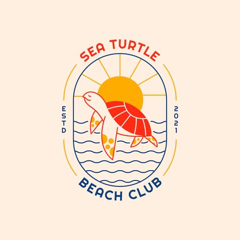 Beach Logos Ideas, Beach Club Logo Design, Beach Logo Design Ideas, Beach Design Illustration, Beach Resort Logo, Beach Club Logo, Beach Graphic Design, Beach Logo Design, Beach Cleaning