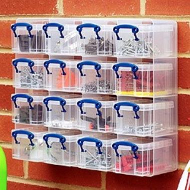 I find these are a fantastic way to store clay colours individually. I've got two of these.    Really Useful Box - 0.3 Litre Tray Clear - Hobbycraft | Craft Shop, Art Supplies Box Storage Ideas, Portable Shelves, Small Parts Storage, Liter Box, Home Command Center, Hobby Room, Large Tray, Craft Room Storage, Space Saving Solutions