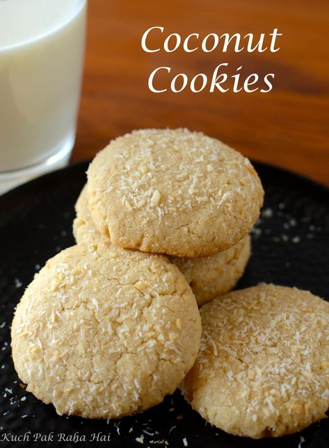 Dessicated Coconut, Cookies Eggless, Egg Free Cakes, Coconut Flour Cookies, Egg Free Cookies, Eggless Cakes, Coconut Cookies Recipes, Eggless Desserts, No Flour Cookies