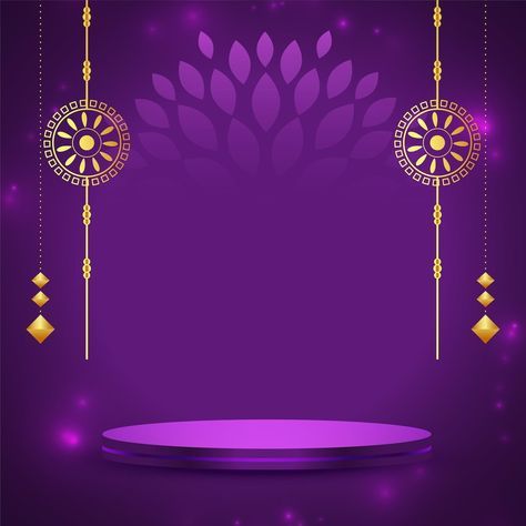 Free Vector | Indian festival raksha bandhan purple background with 3d podium Festive Background Indian, Nr Logo, D Boss Images, Festival Backdrop, 3d Podium, Designs Background, Diwali Poster, Dark Green Wallpaper, Jhumka Designs