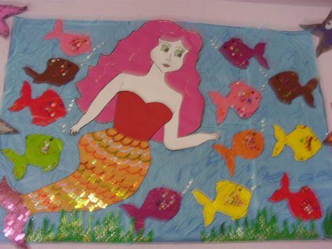 Under the Sea bulletin board | preschoolplanet Under The Sea Bulletin Board, Fish Bulletin Boards, Sea Bulletin Board, Worksheets For Preschoolers, Worksheets For Preschool, Board For Kids, Free Preschool, Class Decoration, Mermaid Theme