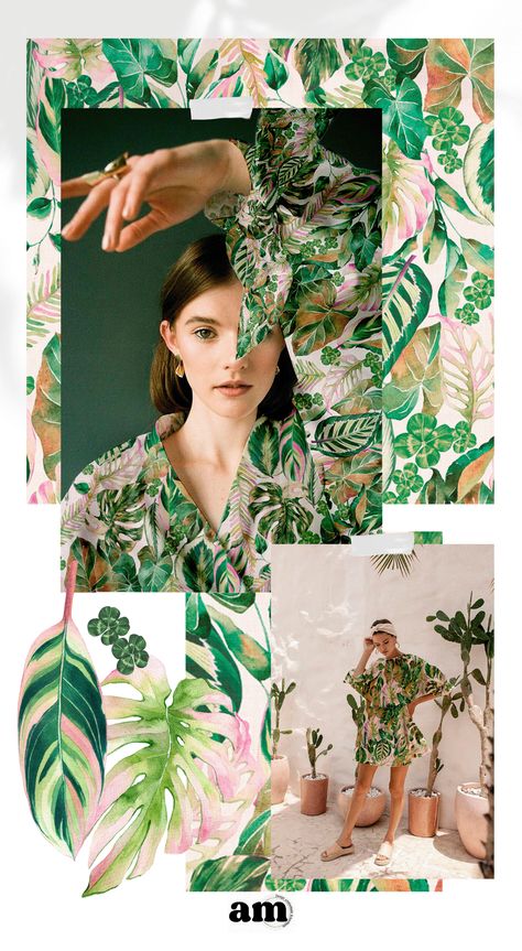 Refloresta - Print on Behance Tropical Prints Fashion, Surface Design Textile, Mood Board Fashion Inspiration, Tropical Prints Pattern, Print Design Trends, Printed Portfolio, Fashion Illustrations Techniques, Portfolio Design Layout, Magazine Layout Design