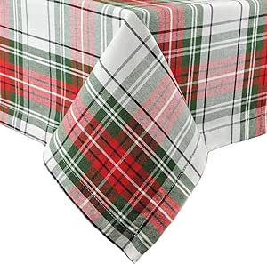 DII Tartan Plaid Collection Holiday Dining Table & Kitchen Décor, Rectangle Christmas Tablecloth, 60x84, Red, Green & White Holiday Dining Table, Kitchen Tablecloths, Holiday Tablecloths, Plaid Tablecloth, Holiday Plaid, Christmas Plaid, Holiday Dining, Christmas Table Cloth, Cotton Tablecloths