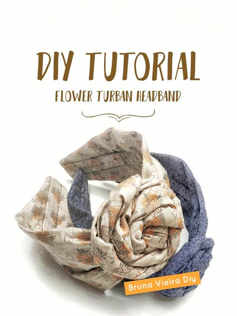 Diy Hair Pieces, Turban Headband Tutorial, Diy Tiara, Headband Diy, Flower Hair Band, Headband Tutorial, Turban Headband, Fabric Headbands, Diy Headband