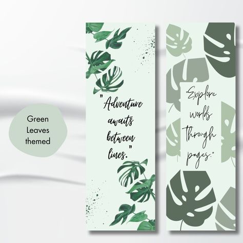 Bookmarks Nature, Green Bookmark, Nature Bookmark, Bookmarks Quotes, Inspiring Nature, Importance Of Reading, Printable Inspirational Quotes, Printable Bookmarks, Diy Bookmarks