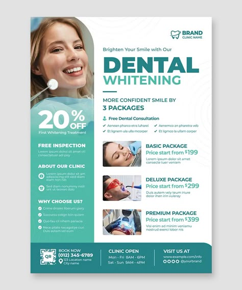 Dentist Flyer Poster Template EPS, AI Dentist Flyer Design, Dental Clinic Poster Design, Dentist Poster Design, Dental Flyer Design, Dental Clinic Poster, Poster Dentist, Dentist Poster, Dental Ads, Dental Poster