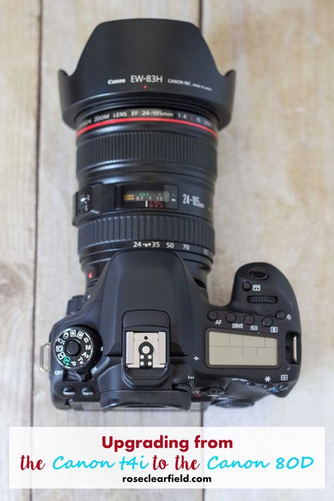 Upgrading from the Canon t4i to the Canon 80D | http://www.roseclearfield.com Canon Camera Accessories, Canon Camera Tips, Camera Hand Strap, Camera Basics, Dslr Photography Tips, Canon 80d, Camera Frame, Electronics Mini Projects, Accessories Bag