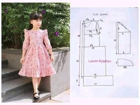 Images By Moda A La Vista On Costura  image and visual related images Toddler Dress Patterns, Clothing Pattern Design, T Shirt Sewing Pattern, Dress Patterns Diy, Easy Dress Sewing Patterns, Baby Clothes Patterns Sewing, Kids Clothes Patterns, Dress Sewing Tutorials, Baby Frock Pattern