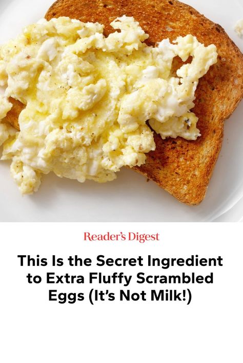 If you've been relying on milk for the fluffiest scrambled eggs, you've been missing out—This kitchen staple will step up your breakfast even more. Fluffiest Scrambled Eggs, Best Scrambled Eggs, Fluffy Scrambled Eggs, Scrambled Eggs Recipe, Perfect Eggs, Eggs Recipe, Culinary School, Secret Ingredient, Scrambled Eggs