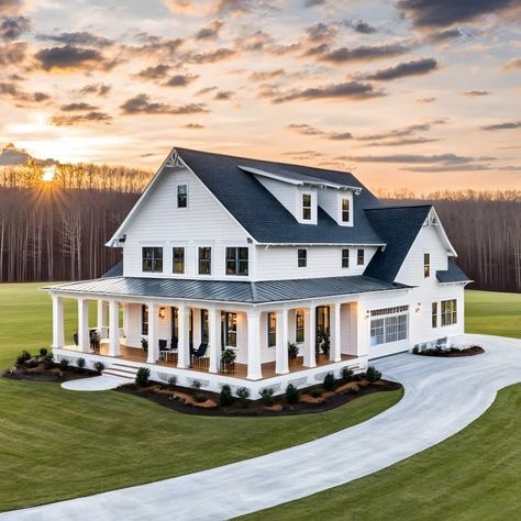 White House’s, Big White House Farmhouse, House Ideas Plans, Big Yard, Dream House Rooms, House Goals, White Houses, House Designs, House Rooms