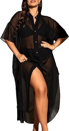 Transparent Dresses Fashion, Leslie Sidora, Mesh Kimono, Kimono Outfits, Maxi Dress Coverup, Plus Swim, Plus Size Kimono, Transparent Dress, Sheer Kimono