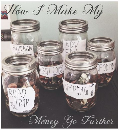 How I Make My Money Go Further - Blog Post Savings Jar, Money Jars, Trendy Diy, Savings Plan, Saving Ideas, Mason Jar Crafts, Jar Crafts, My New Room, A Sign