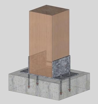 What Are The Typical Dimensions of a Post Base?  –  			Vermont Timber Works Wood To Concrete Connection, Timber Joints, Timber Joinery, Timber Frame Joinery, Timber Posts, Timber Architecture, Timber Frame Construction, Timber Frames, Structural Steel