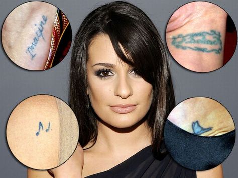 Lea Michele’s 14 Tattoos & Their Meanings | Body Art Guru Lea Michele Tattoo, Michelle Tattoo, Hidden Tattoo Placement, Font Tattoos, Worst Tattoos, Places For Tattoos, Vogel Tattoo, Lea Michelle, Army Tattoos