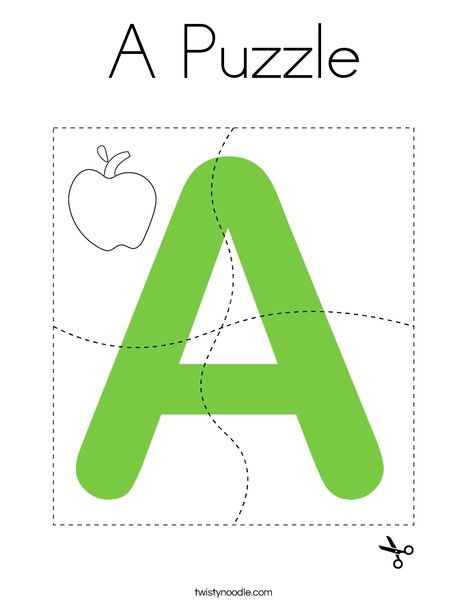 A Puzzle Coloring Page - Twisty Noodle Letter A Puzzle Free Printable, Alphabet Puzzle Activities Preschool, Letter A Games For Preschool, Letter Puzzles Free Printable, Letter A Activities For Kindergarten, Letter A Puzzle, Letter Coloring Pages, Puzzle Alphabet, Letter A Coloring Pages