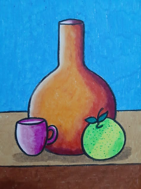 Easy still life drawing for kids Still Life Drawing Ideas, Easy Still Life, Easy Still Life Drawing, Watercolor Wallpaper Phone, Sunset Canvas Painting, Life Drawings, Paintings Easy, Animal Rabbit, Kids Animals