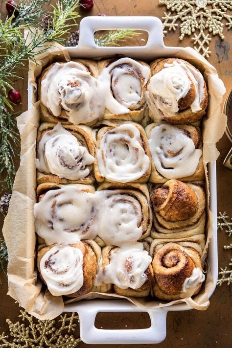 Easiest Overnight Eggnog Brioche Cinnamon Rolls | halfbakedharvest.com #cinnamonrolls #Christmas #easyrecipes #eggnog Brioche Cinnamon Rolls, Breakfast Rolls, Half Baked, Half Baked Harvest, Christmas Brunch, Christmas Breakfast, Sweet Roll, Cinnamon Rolls, Clue