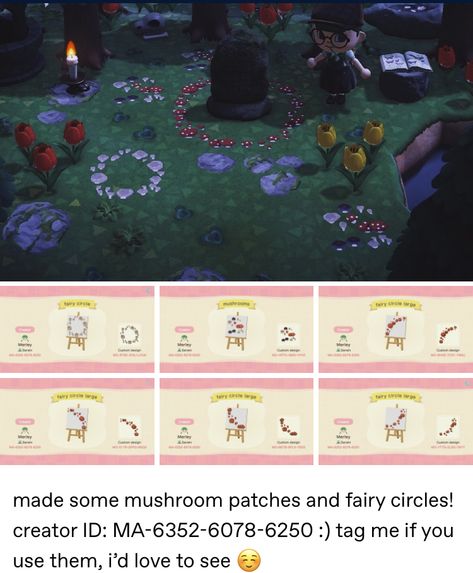 Acnh Spell Circle, Acnh Fairy Circle Code, Acnh Summoning Circle, Animal Crossing Fairy Circle, Acnh Fairy Ring, Acnh Fairy Circle, Acnh Mushroom, Acnh Witchy, Acnh Spooky