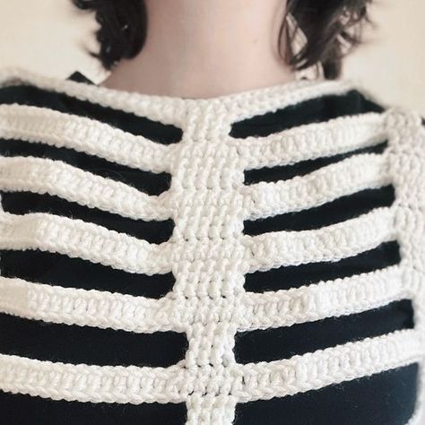 Crochet Ribcage Top, Crochet Ribcage, Crochet Skeleton Top, Crochet Skeleton, Crochet Ribbing, Skeleton Top, Halloween Top, Crochet Vest, Cropped Tube Top