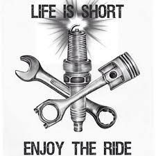 Life is short, enjoy the ride 10mm Socket Tattoo, Small Mechanic Tattoo, Enjoy The Ride Tattoo, Sparkplug Tattoo, Life Is Short Tattoo, Gearhead Tattoo, Car Enthusiast Tattoo, Biker Tattoo Design, Mechanics Tattoo