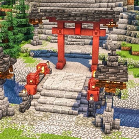 Tori Gate Minecraft, Minecraft Shrine, Japanese Minecraft Builds, Minecraft Japanese House, Roast People, Japanese Torii, Minecraft Japanese, Minecraft Interior Design, Minecraft House Plans