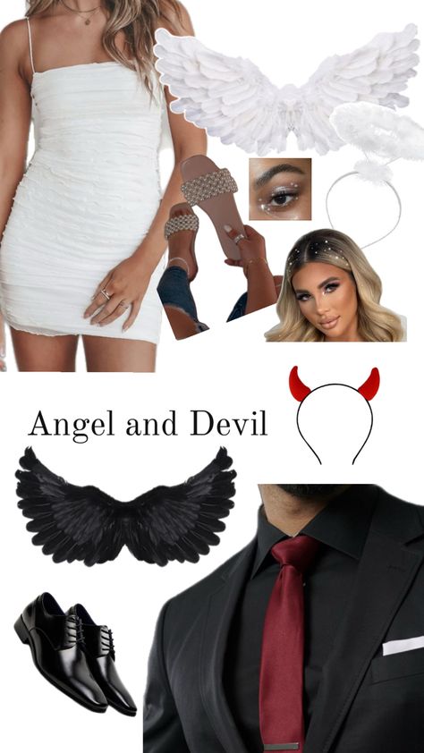 A fancy couple Halloween costume!🎃 Fancy Couple, Couple Halloween Costume, Couple Costume, Angel And Devil, Couple Halloween, Couple Halloween Costumes, Couples Costumes, Halloween Costume, Halloween Costumes