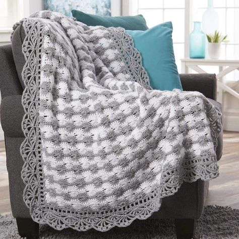 AmazonSmile: Herrschners Cloudburst Throw: Home & Kitchen Knooking Tutorial, Cloud Blanket, Crochet Ripple Afghan, Blankets For Baby, Crochet Slipper Boots, Instant Family, Throw Crochet, Modern Crochet Blanket, Tote Crochet