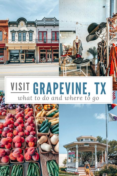 Learn about the different things to do in Grapevine, TX. Their main street offers a weekly farmer's market, several wineries, and plenty of shopping. Things To Do In Grapevine Texas, Grapevine Texas Things To Do, Road Trip Texas, Texas Trip, Grapevine Texas, Texas Adventure, Texas Things, Travel Texas, Texas Life