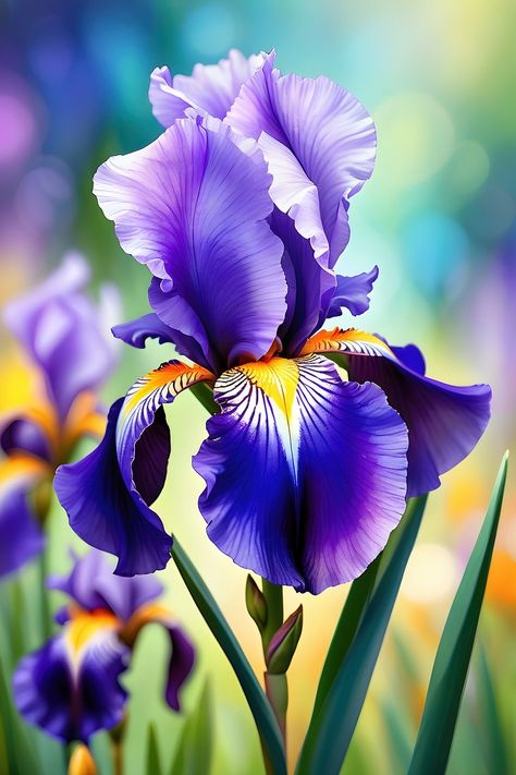 Irises Flowers, Flower Photos Art, Iris Bouquet, Flowers Exotic, Iris Art, Flower Identification, Iris Painting, Family Flowers, Beautiful Flowers Photos