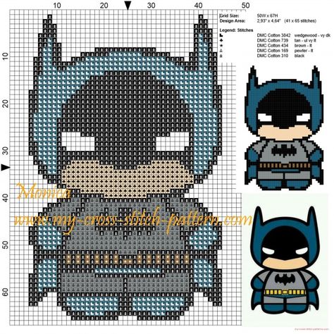 Batman chibi cross stitch pattern Batman Cross Stitch, Chibi Batman, Cross Stitch Baby, Diy Cross Stitch, Cross Stitch Patterns Free, Free Cross Stitch, Tapestry Crochet, Hand Embroidery Patterns, Plastic Canvas Patterns