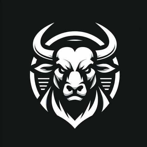 Bull Art Drawing, Modern Logo Ideas, Bull Sticker, Bear Vs Bull, Cool Logo Design, Logo Portfolio, K Logo, Black Bulls, Free Tattoo Designs