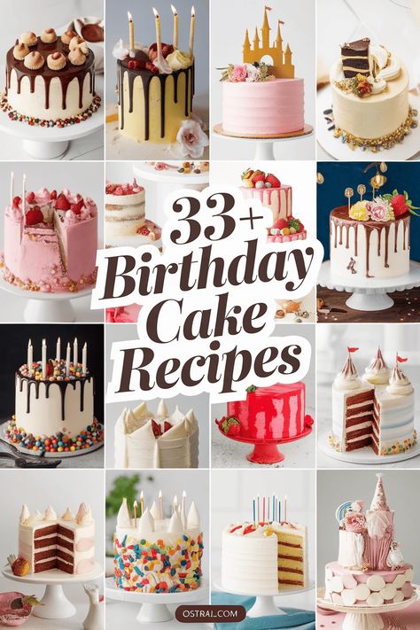 Bake your way to the best birthday ever with these amazing cake recipes! These scrumptious treats are perfect for any celebration. From chocolate delights to fruity surprises everyone will love them. Make your party unforgettable with creativity and fun while enjoying these tasty masterpieces. Birthday cakes cupcakes sweet treats celebrations! https://ostrali.com/foodr/birthday-cake-recipes Interesting Birthday Cakes, Millionaire Cake Recipe, Birthday Cakes 3 Tier, Amazing Cakes Birthday, Birthday Cake Ideas For Women, Amazing Cake Recipes, Adult Birthday Cake, Holiday Cake Designs, Birthday Cakes For Boys