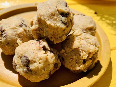 Flourless Lactation Cookie Dough Bites • Rise and Brine Lactation Cookie Dough, Cookie Dough For One, Lactation Cookie, Lactation Cookies Recipe, Cookie Dough Bites, Creative Recipes, Lactation Cookies, Cookie Dough Recipes, Edible Cookies