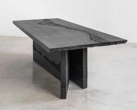 Y Dining Table, Black Cement and Black Silica by Fernando Mastrangelo In New Condition For Sale In Brooklyn, NY Nadia Vulvokov, Desk Stool, Drum Side Table, Modern Dining Tables, Custom Dining Tables, Black Cement, Contemporary Dining Room, Luxury Dining, Russian Doll