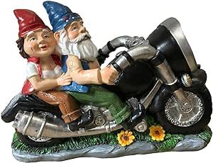 Outdoor Cute Figurine Motorcycle Statues, Garden Gnome Outdoor, Biker Couple in Love, Make Your Home and Garden More Fun, Great Gift Couple On Motorcycle, Biker Couples, Biker Gnomes, Lawn Gnome, Cute Figurine, Biker Couple, Motorcycle Couple, Garden Gnomes Statue, Garden Figurines