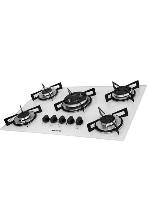 Cooktop à Gás Suggar 5 Queimadores Branco Bivolt Cooktop Gas, Cooktops