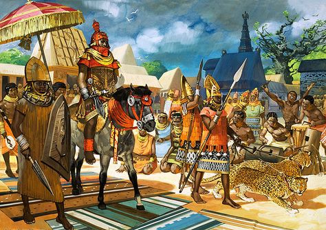 oba (king) of the benin empire receiving a group of portuguese ambassadors in the 16th century AD Songhai Empire, Ancient Babylon, Warriors Illustration, Historical Warriors, Benin City, African Royalty, History Facts Interesting, Interesting History, Ancient Aliens