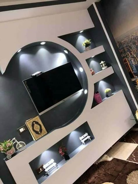 Down Ceiling Design, Wall Unit Designs, Tv Unit Furniture Design, Modern Tv Wall Units, House Wall Design, Interior Ceiling Design, Tv Stand Decor, Tv Stand Designs, Modern Tv Wall