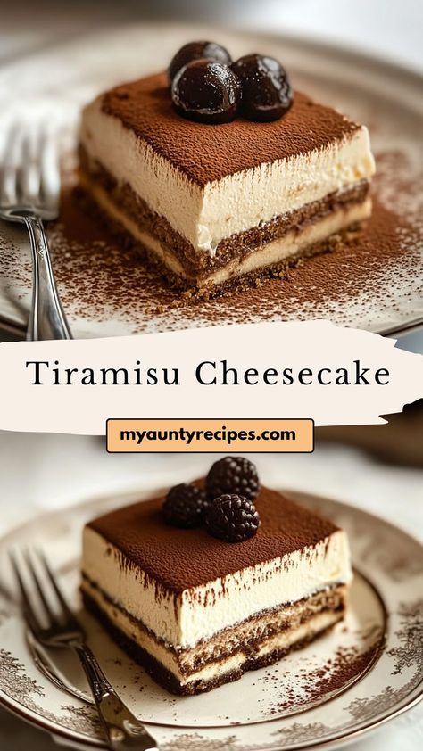 Discover the perfect blend of flavors with our Creamy Tiramisu Cheesecake! This delectable dessert combines the classic flavors of tiramisu with a rich cheesecake base, offering a delightful twist on two favorites. Infused with coffee and layered with a smooth mascarpone filling, this cheesecake is a must-try for coffee enthusiasts. Cheesecake Base, Tiramisu Cupcakes, Mascarpone Filling, Classic Tiramisu, Tiramisu Cheesecake, Rich Cheesecake, Coffee Flavors, Yummy Cheesecake, Cheesecake Recipes Classic