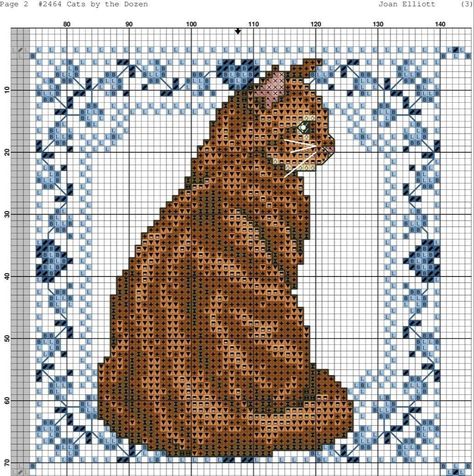 Orange Cat Cross Stitch Pattern, Orange Cat Cross Stitch, Cross Stitch Numbers, Cat Template, Cross Stitch Cats, Cross Stitch Family, Cat Cross Stitches, Cat Cross Stitch Pattern, Animal Cross Stitch Patterns