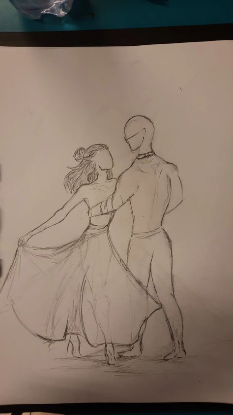 2 People Dancing Drawing, Couples Dancing Sketch, Sketches Of People Dancing, Drawing Of A Couple Dancing, Prom Drawing Art, Dancing Couples Drawings, People In Love Drawings, Drawing Inspo Love, Drawings Of Songs