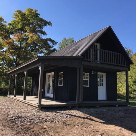 Shed Tiny Home Exterior, Shed House Village, Tiny Home Western, Shed To Tiny House Cabin, Shed House With Porch, Shack House Ideas, 14x40 Shed House Interior Ideas, Big Shed House, Metal Building Tiny Homes