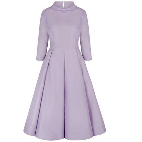 elbow-sleeve-1950s-midi-obsession-dress-lilac-buy ($4,015) ❤ liked on Polyvore featuring dresses, purple midi dress, elbow length sleeve dress, lilac purple dress, lilac midi dress and mid calf dresses Lilac Dress Outfit, Lavender Tea Party, Lilac Midi Dress, Silk Gazar, Purple Birthday Party, Purple Food, Queen Dresses, Dress Lilac, Occasion Wear Dresses